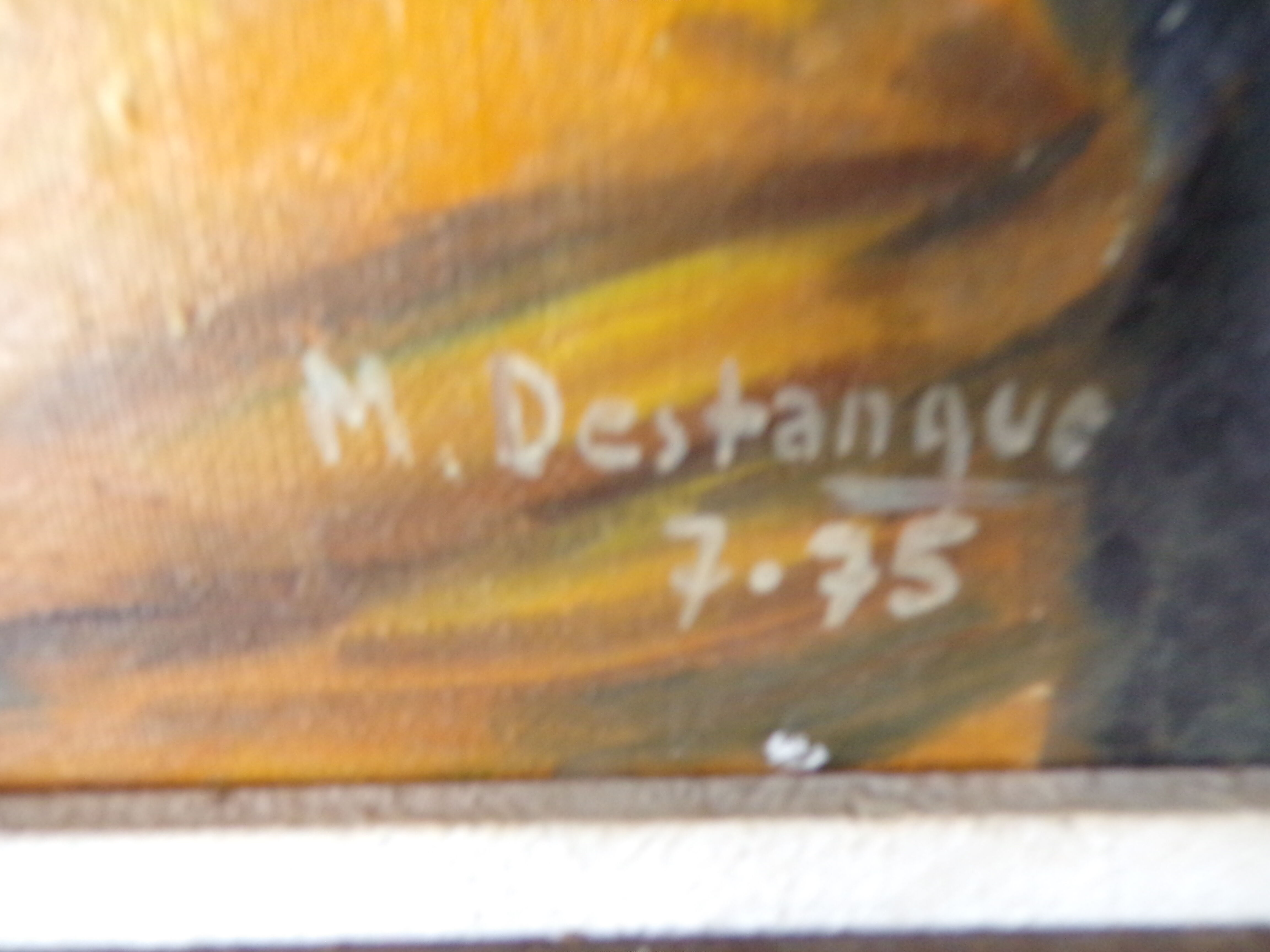 Old fisherman's marine painting signed