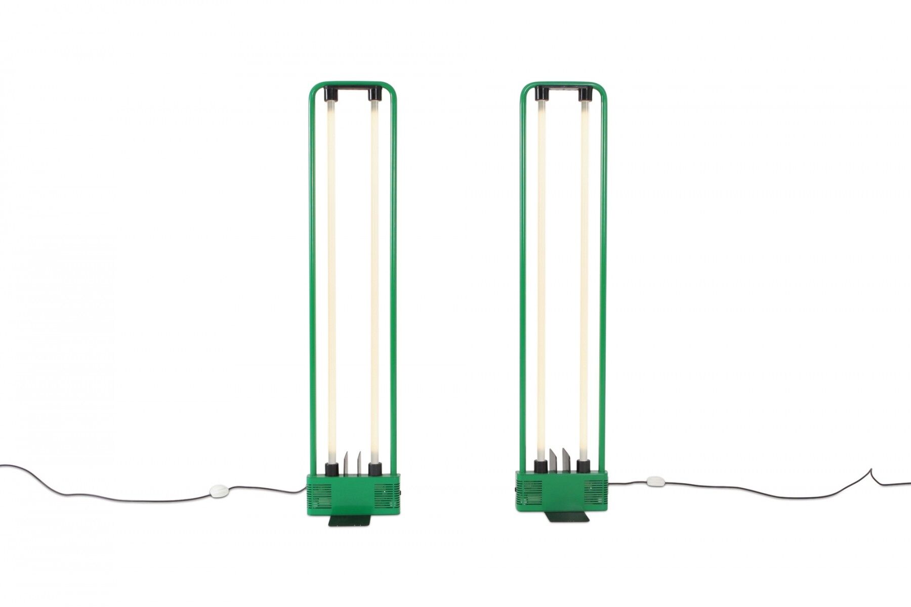 Lampadaire néon vert Gian Nicola Gigante 1981