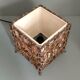 Pair of ethnic table lamps - braided water hyacinth roots, wrought iron, cotton
