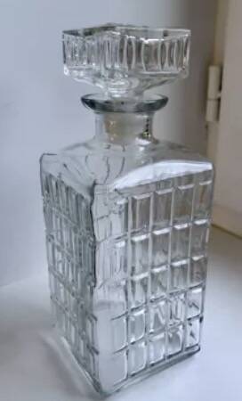 70s glass whiskey decanter