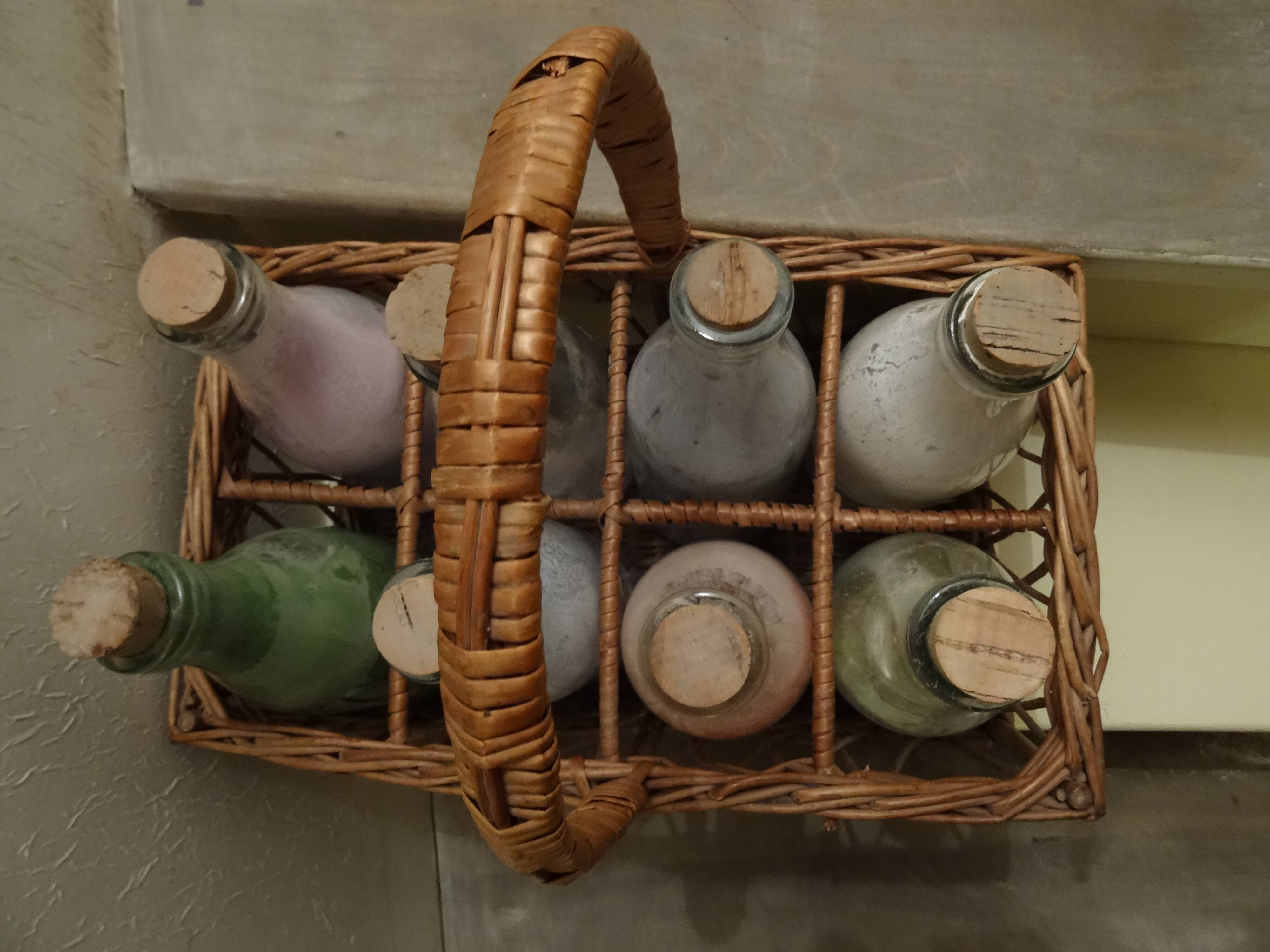 Rattan bottle holders