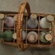 Rattan bottle holders