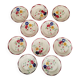 Set of 10 Gien flat plates with floral decoration