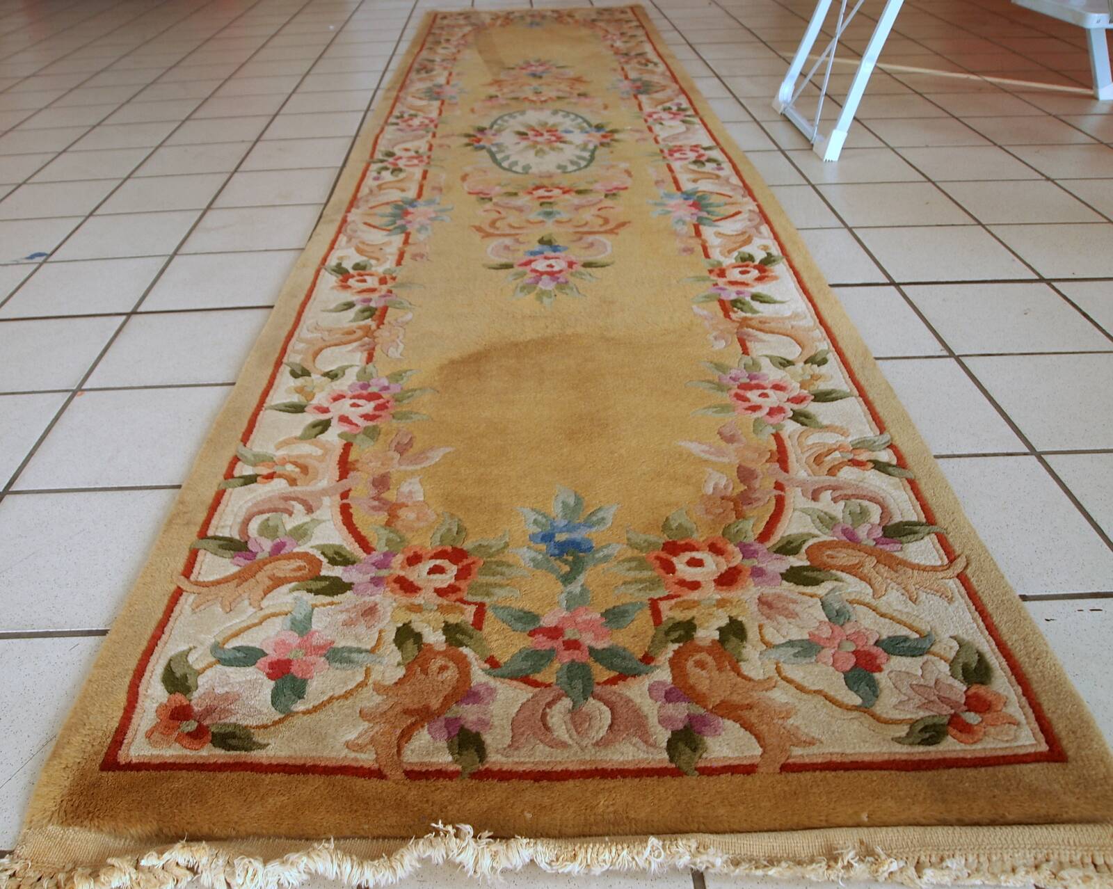 Tapis Art Déco Vintage Chinois, Années 1970, Couleurs Vibrantes
