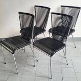 Set of 4 vintage scoubidou chairs 1960