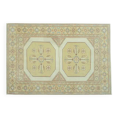 1970s Vintage Turkish Oushak Handmade Wool Cotton Orange Area Rug 202x303