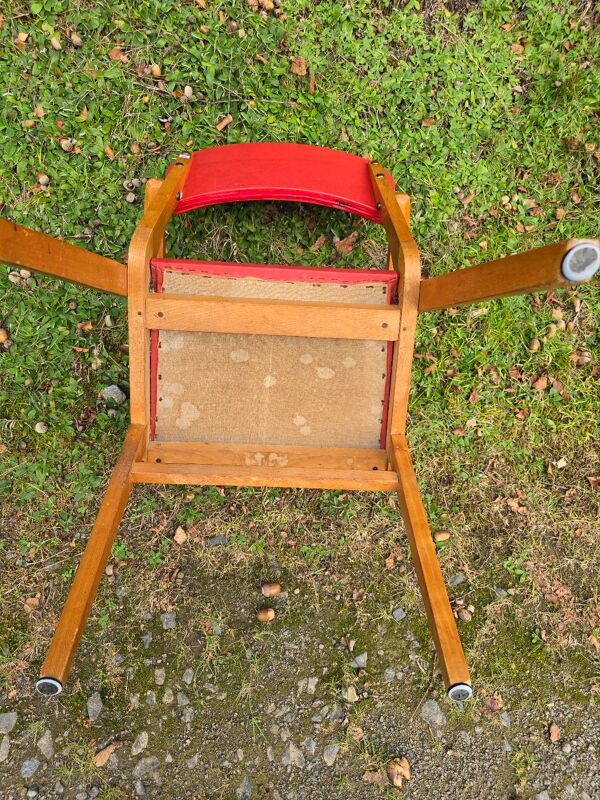 Fauteuil bridge  pieds  compas  1950