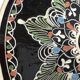 Vintage terracotta dish with enamelled geometric decoration, 20th century