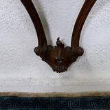 Console table wood and green marble from Aosta