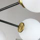 Mid-century sputnik brass and opaline glass chandelier