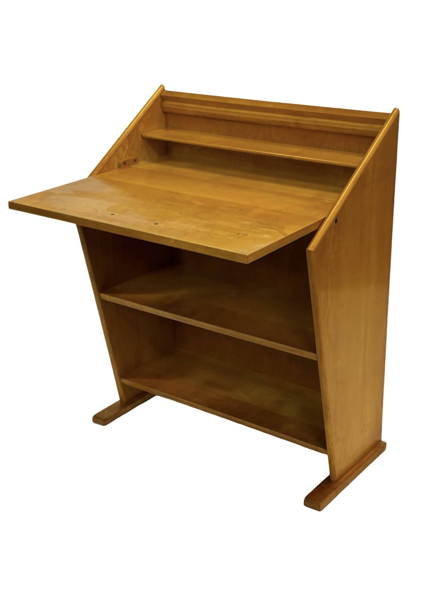 Vintage Oak Secretary Desk by Cor Alons for Den Boer Gouda
