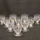 10 old port wine glasses in engraved art deco chiseled crystal