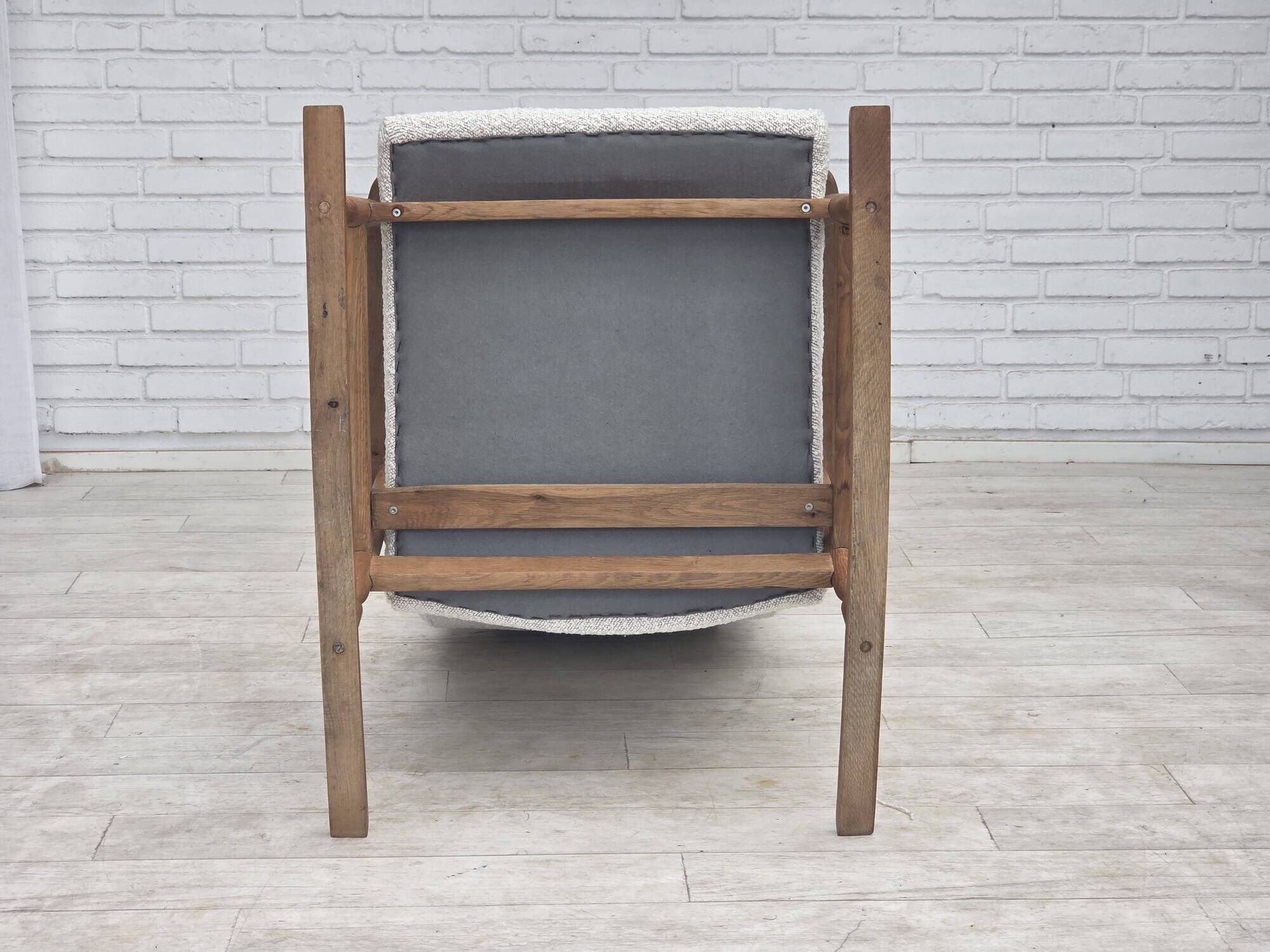 1970s, Scandinavian design, high-backed rocking chair, reupholstered.