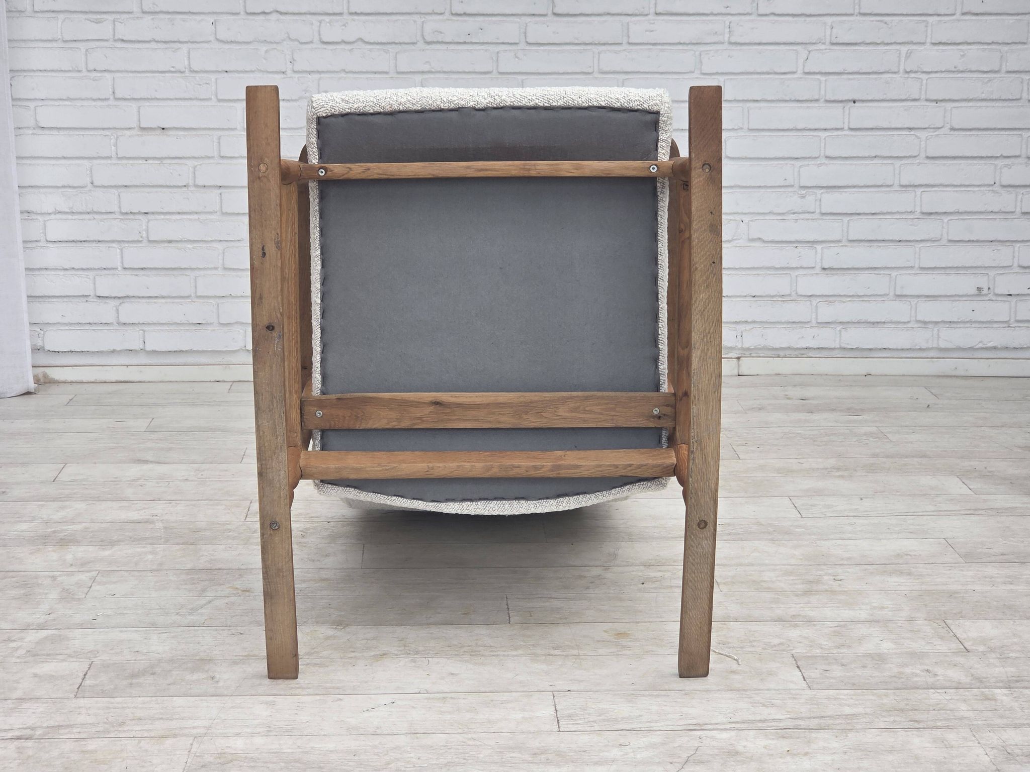 1970s, Scandinavian design, high-backed rocking chair, reupholstered.