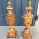 Paire de pieds de lampes des années 70 en albâtre