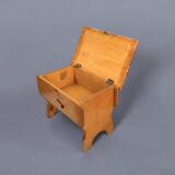 Old small stool - footrest with solid wood chest