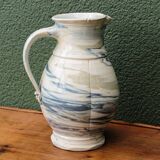 Water jug, signed, blue and white scrolls