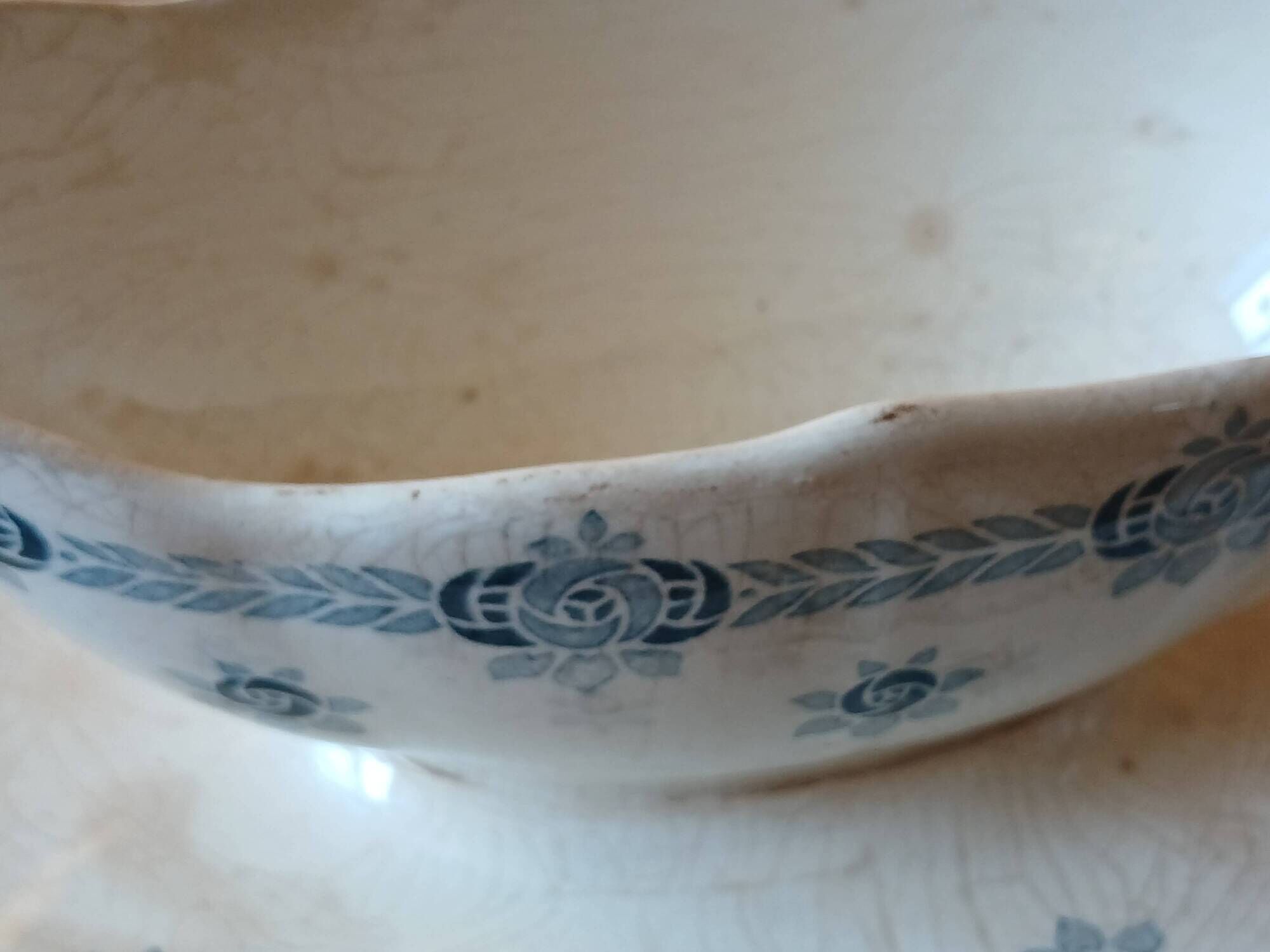 Sauceboat ironstone 1900 - Sarreguemines earthenware Adria series