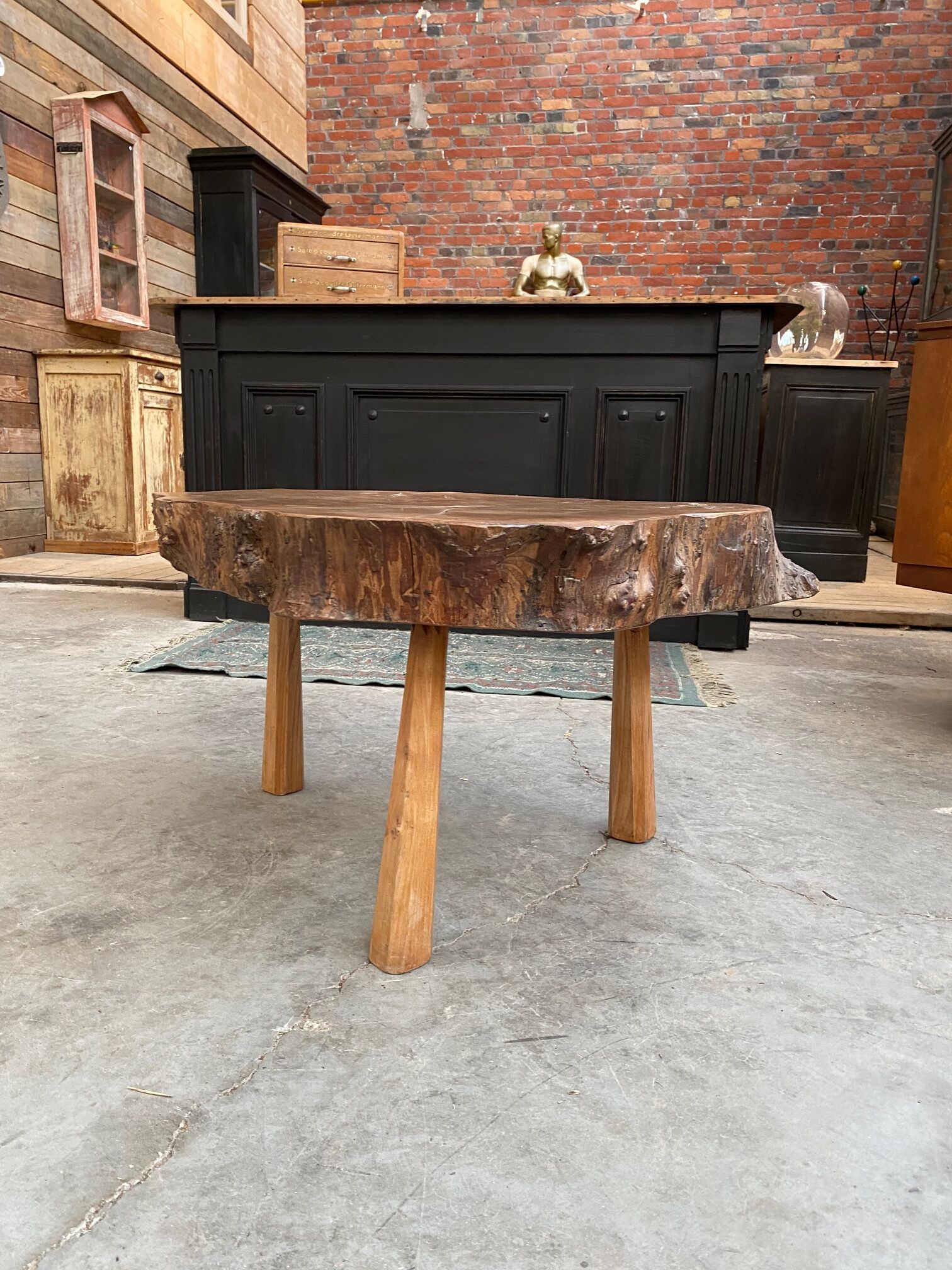 Primitive elm coffee table