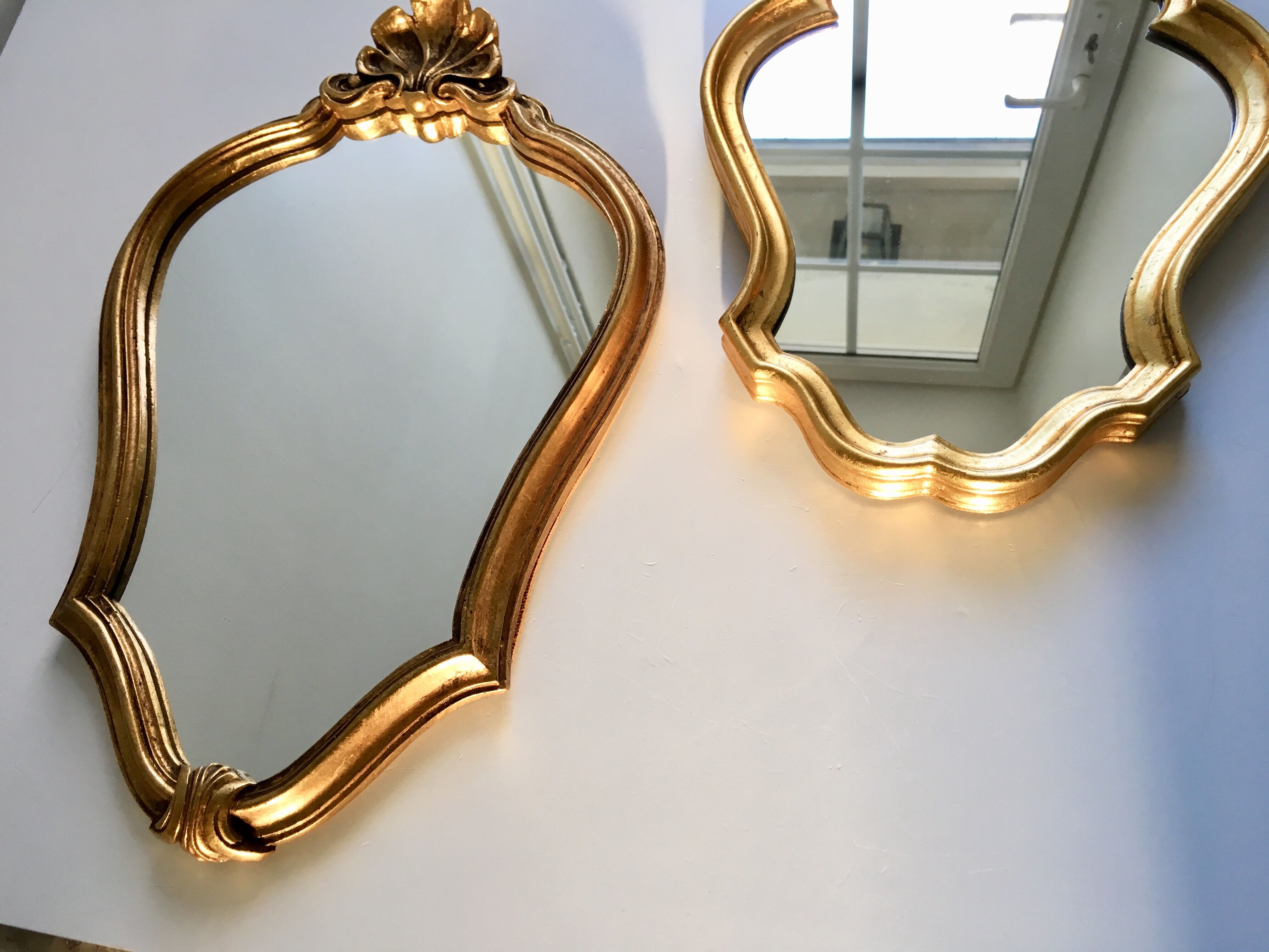 Mirror rocked carved and gilded wood 30x45cm