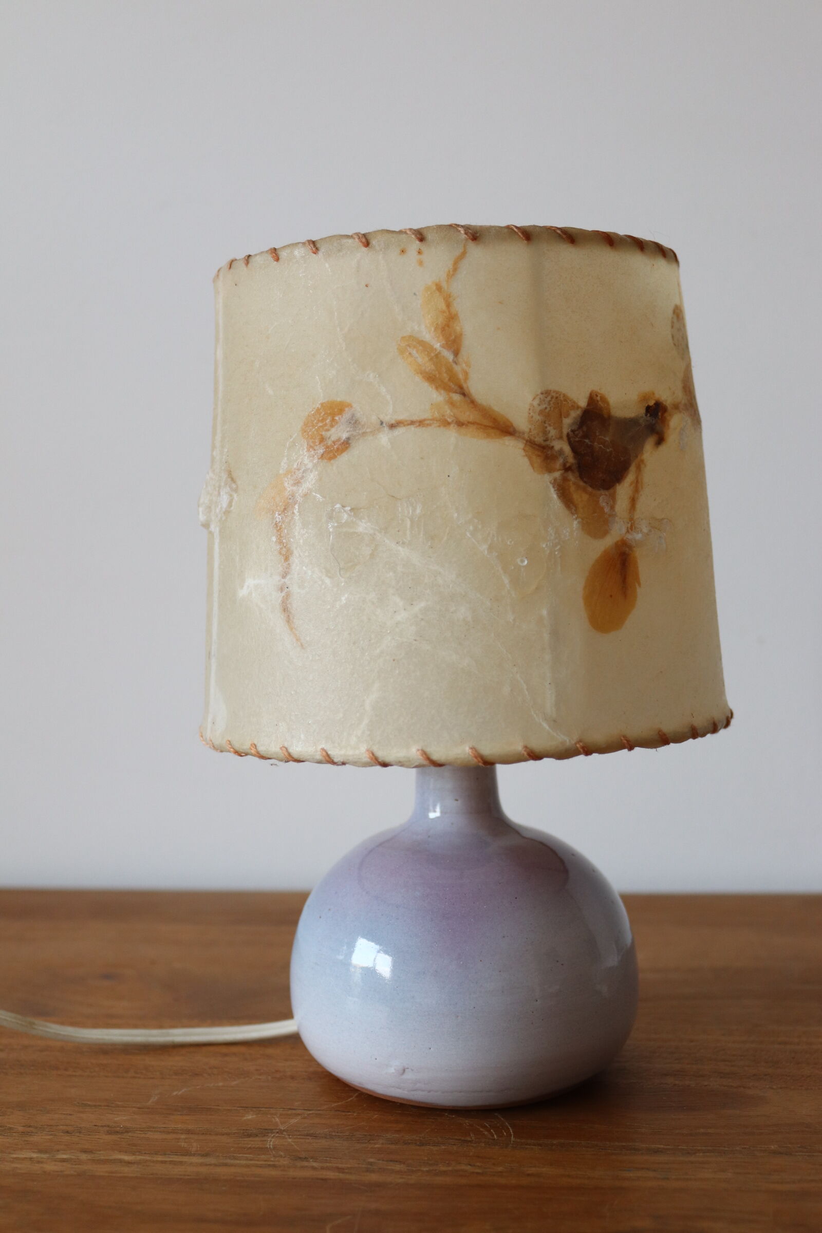 Blue ceramic ball lamp