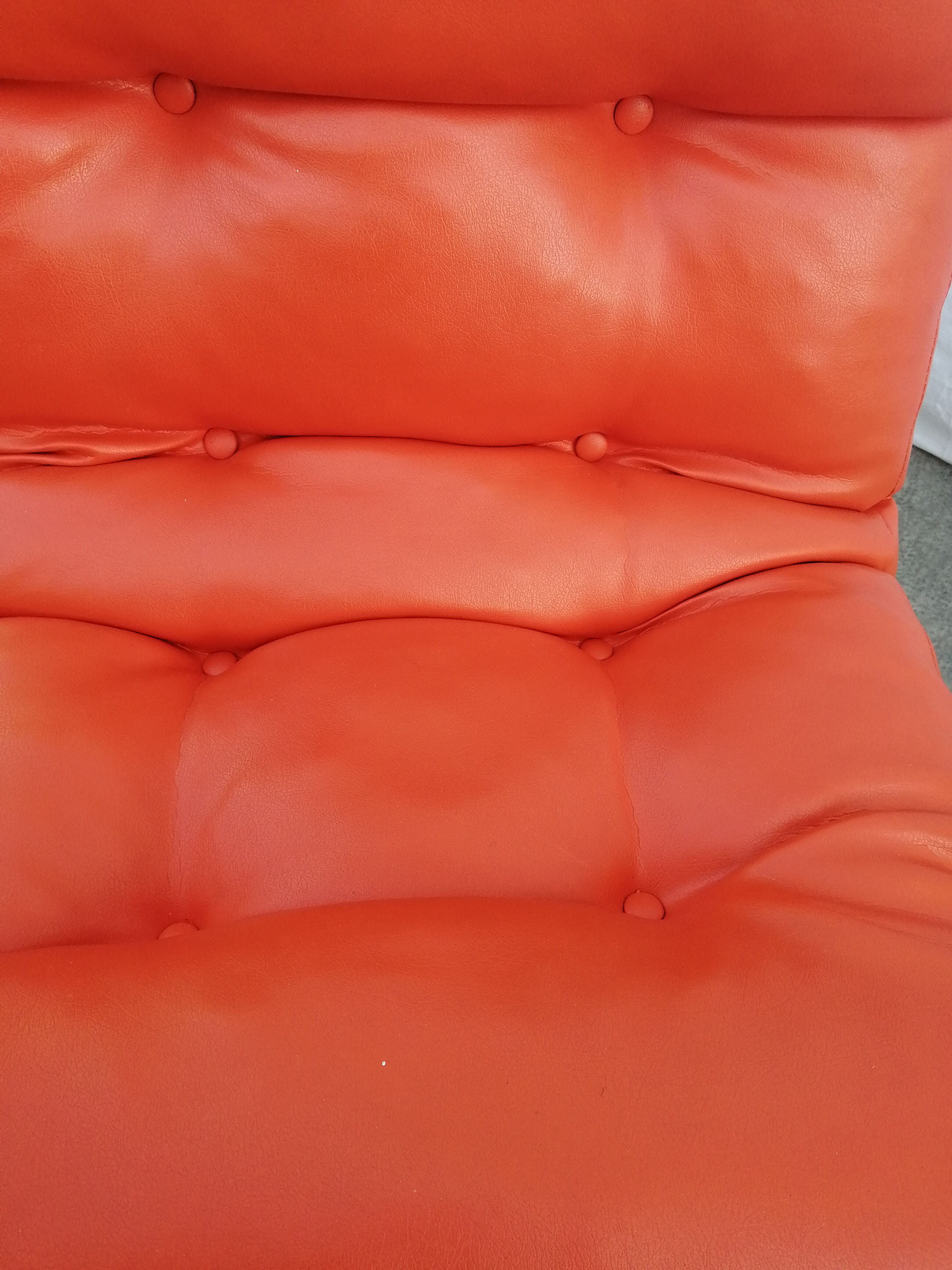 Orange pixi model armchair designed for Ikea by designer Gillis Lundgren 1970