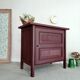 Bahut ancien fleurs art déco rose grenat