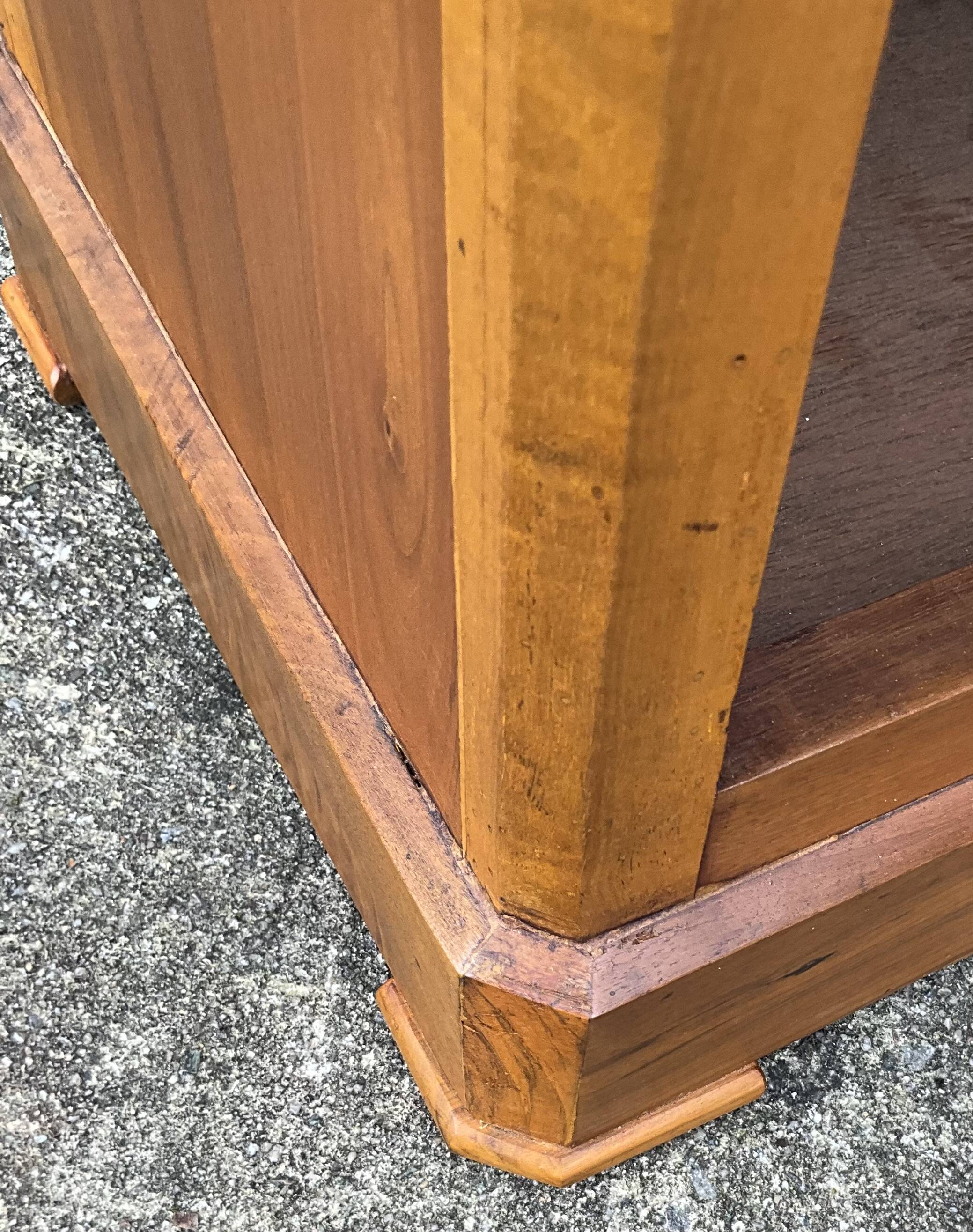 Louis Philippe style bedside table in burr walnut, late 19th century
