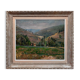 Painting "Hilly landscape" 1961 signed (to decipher) + frame