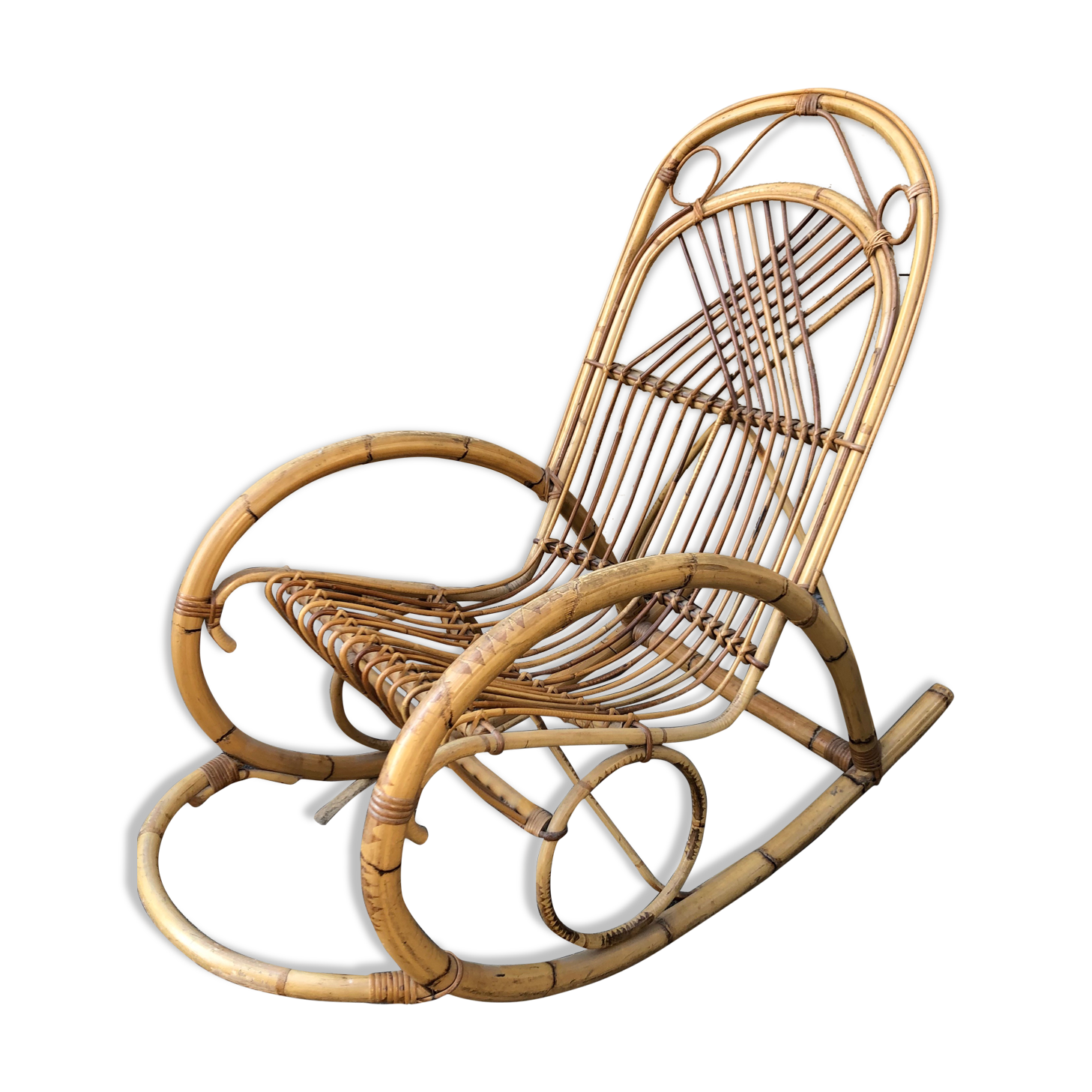 1960s rattan rocking-chair