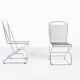 Set of 4 Vintage Architectural steel wire chairs, Italy
