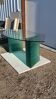 Bureau demi-lune en verre massif