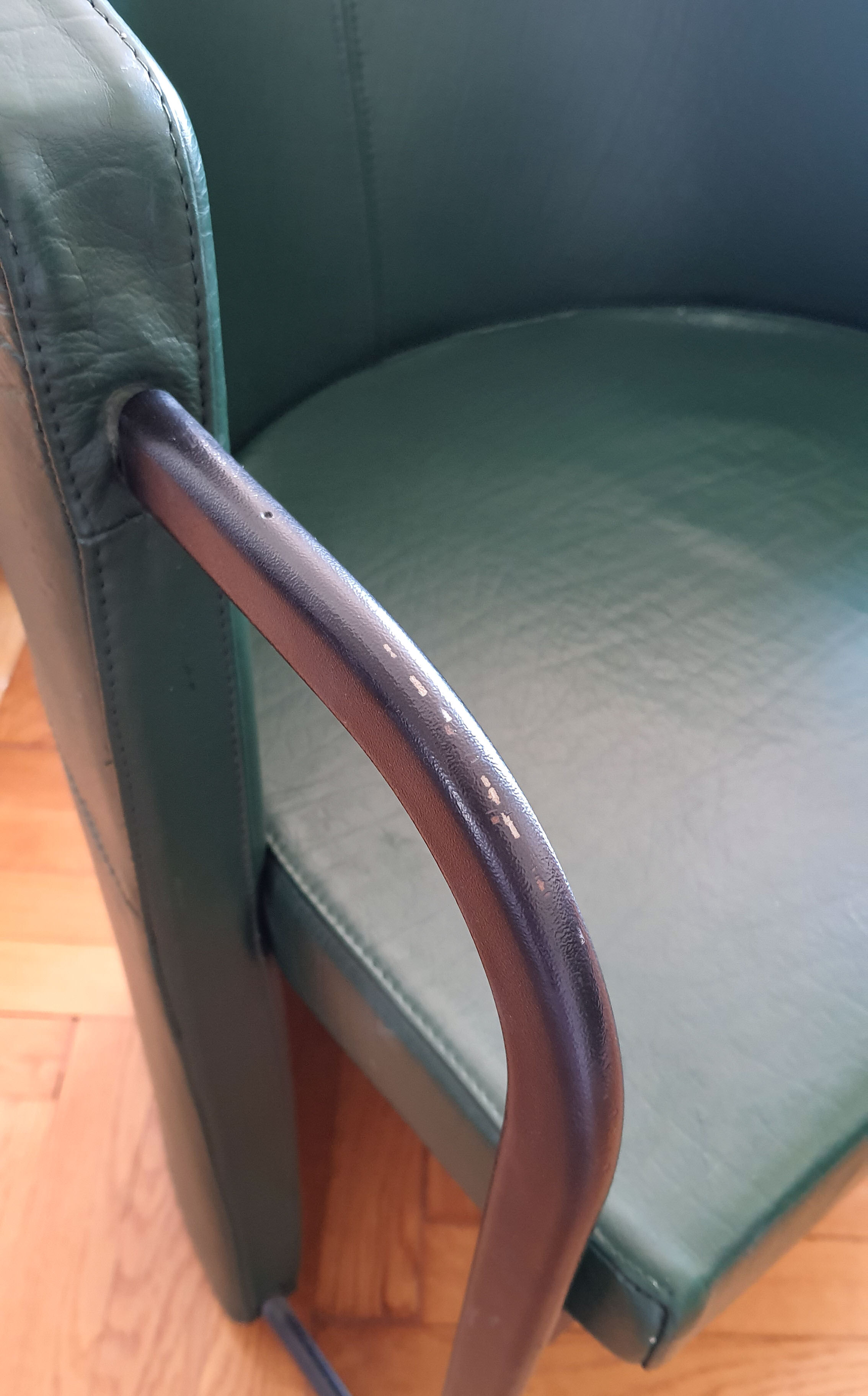 6 leather Club armchairs - Giovanni Erba Italy
