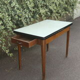 Table formica avec rallonges pieds en bois