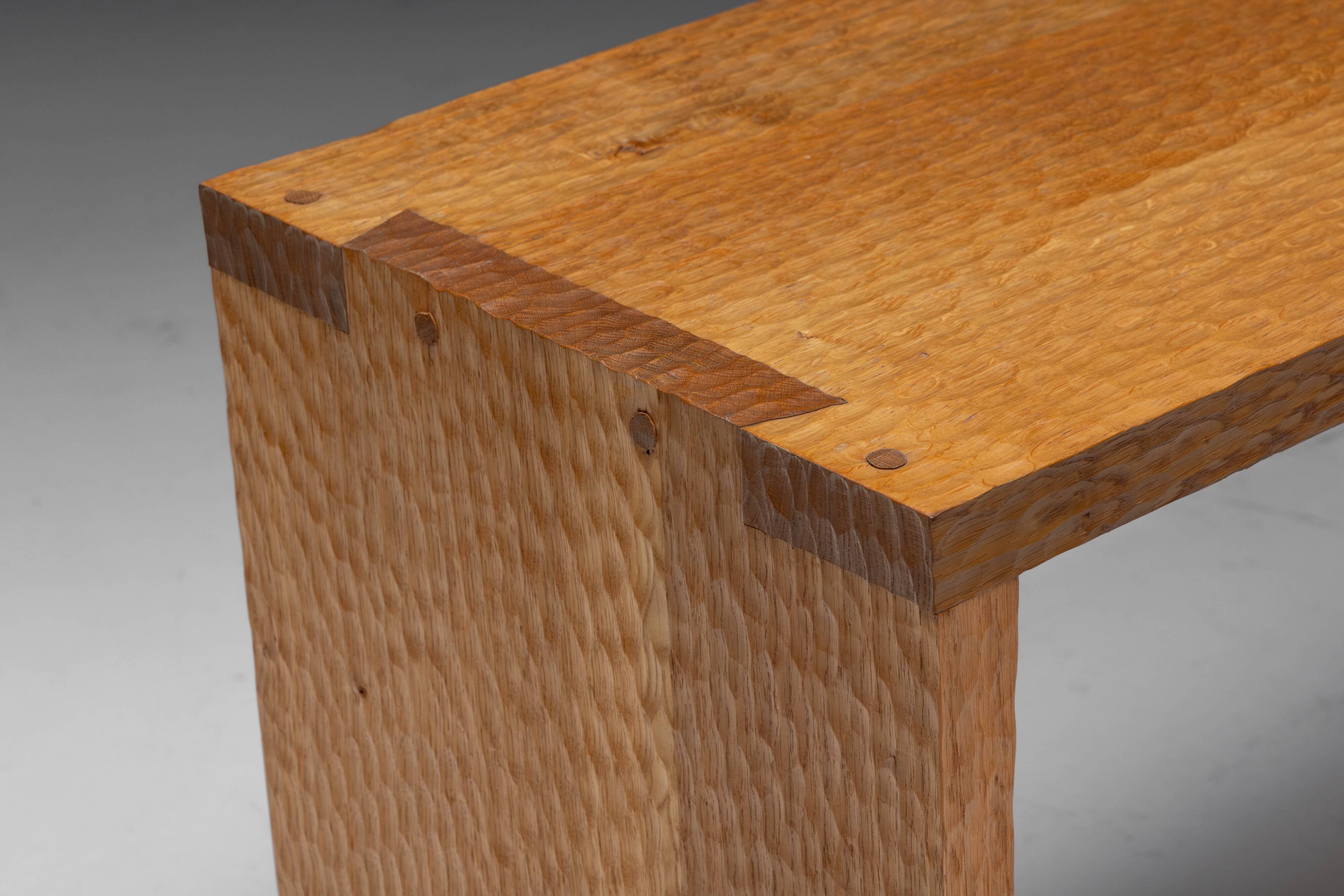 Hand-carved oak console table, France, early 21st century