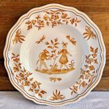 6 assiettes creuses Longchamp décor Moustier Olérys