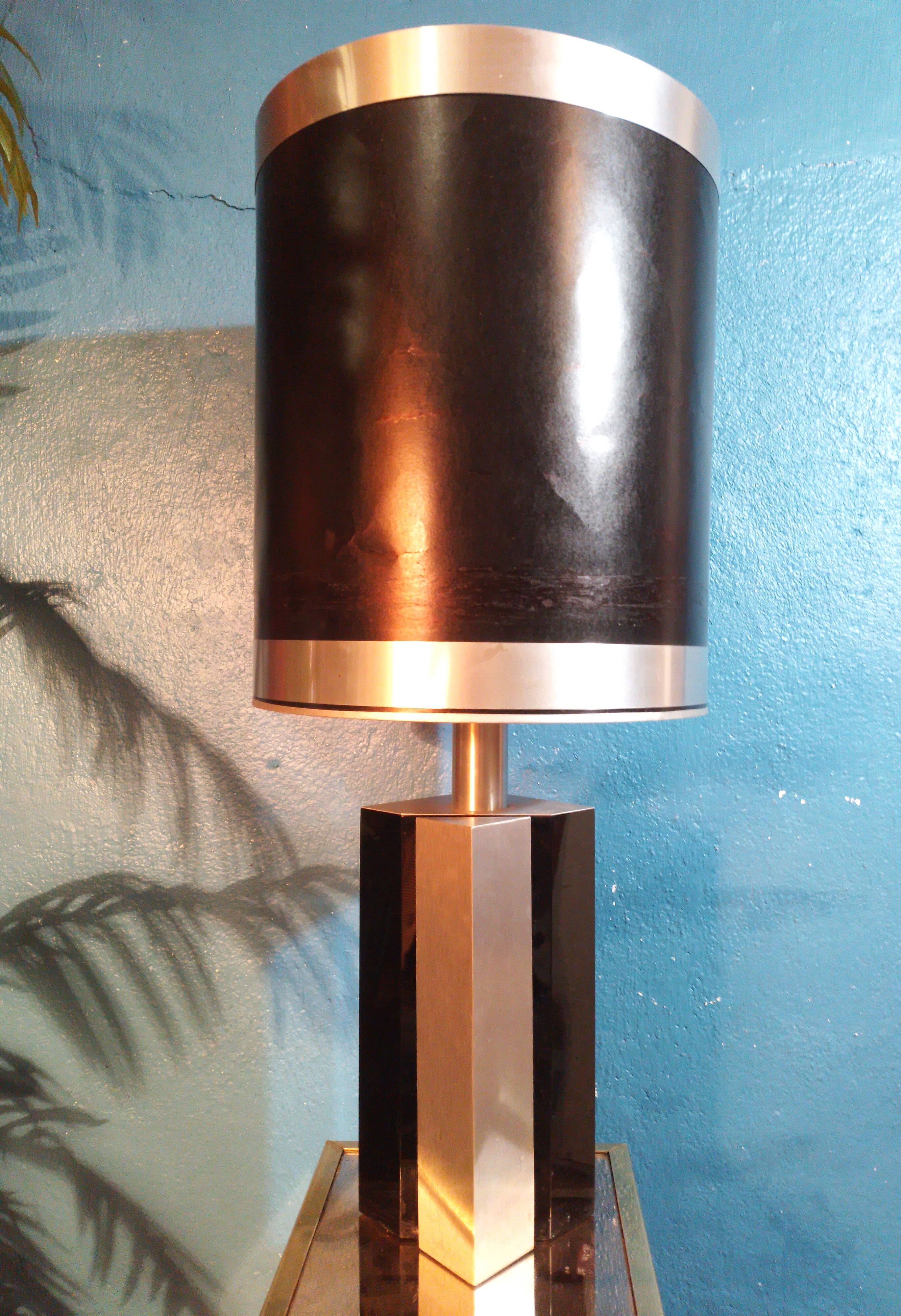 Metal & wood lamp 1970s