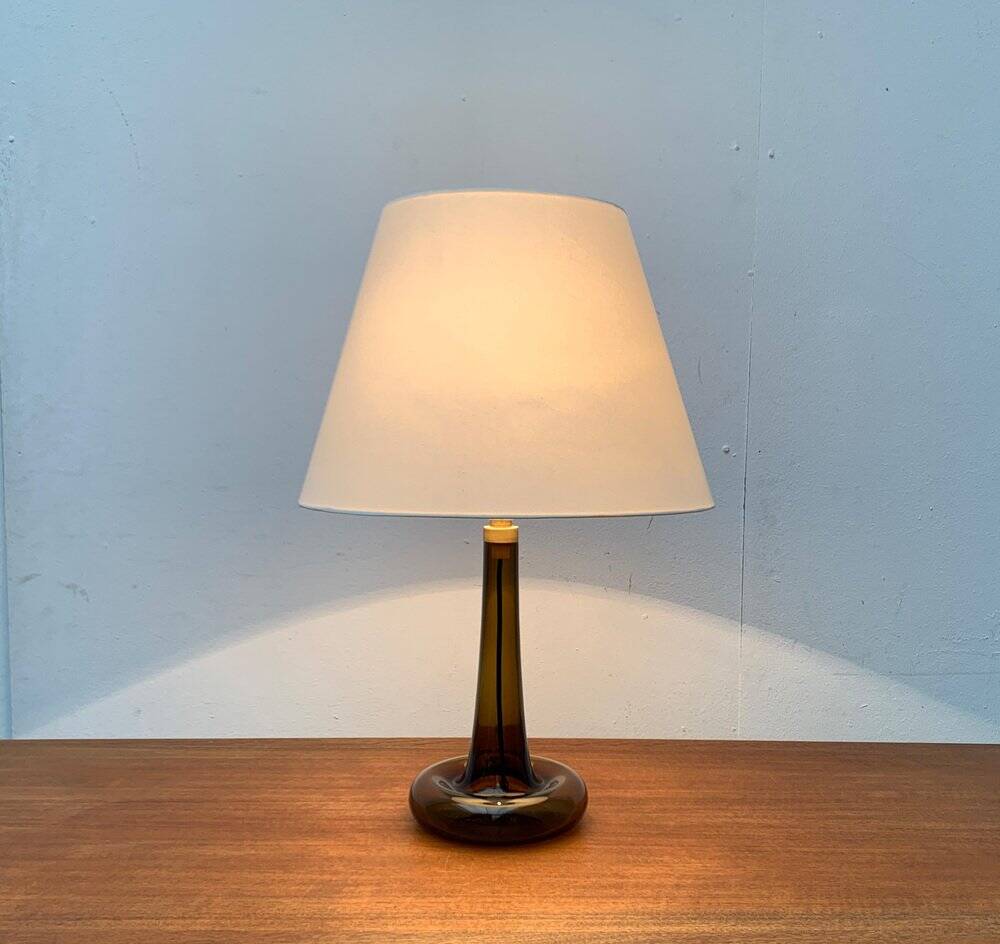 Vintage Danish table lamp model Fleur in glass by Michael Bang for Holmegaard, 1970s.