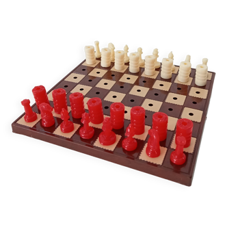 Jeu d' échecs de poche vintage Lowe Co Travel Usa années 50/60