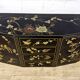 Vintage Chinese sideboard / lacquer cabinet (black / birds) Bohemian