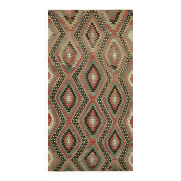 Turkish Handmade Vintage Anatolian Kilim 195 cm x 357 cm