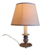 Table lamp in tin, candlestick shape - mid 20th century.