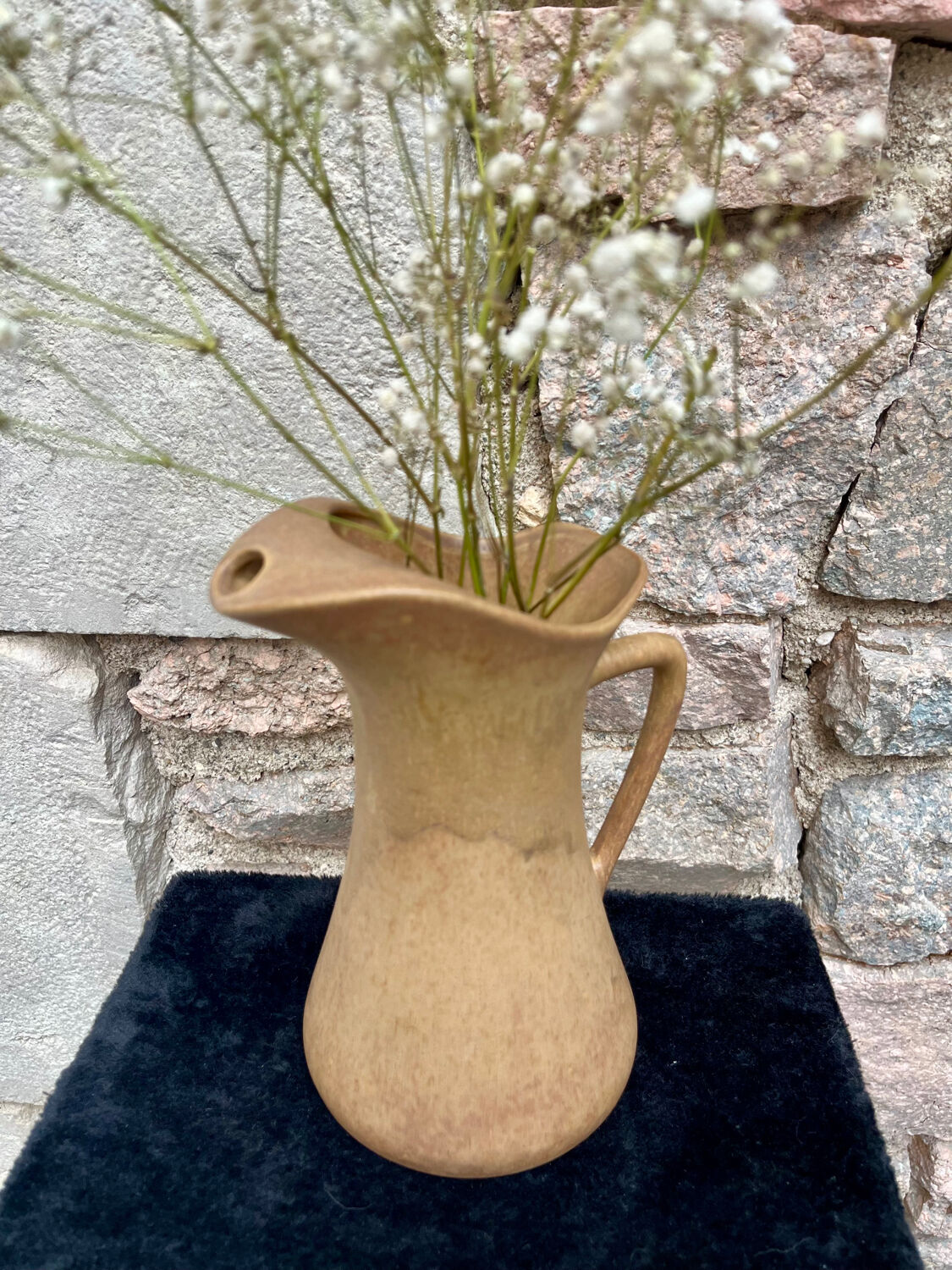 Antique flamed stoneware jug