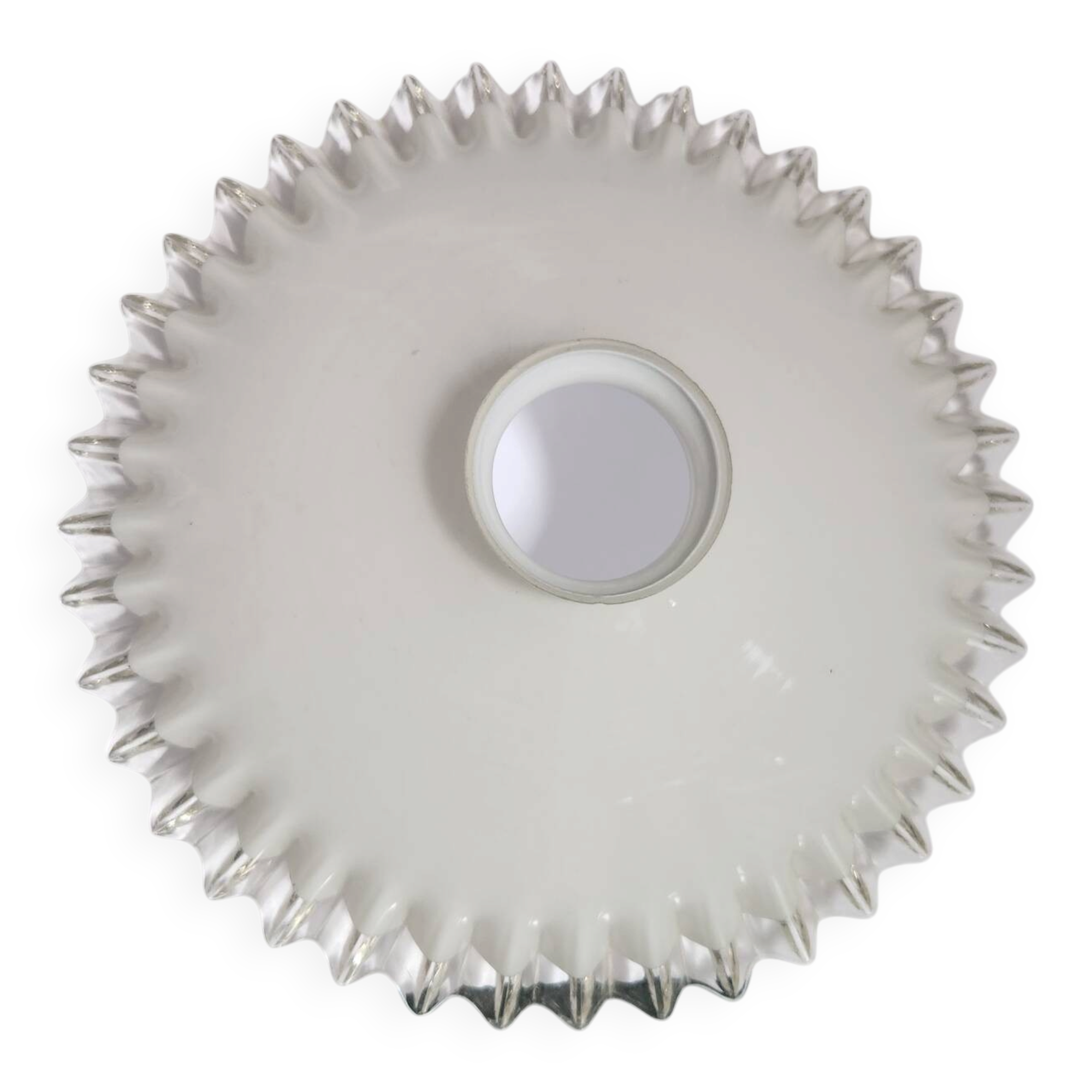 Vintage lace-edged opaline lampshade