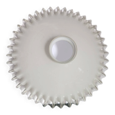 Vintage lace-edged opaline lampshade
