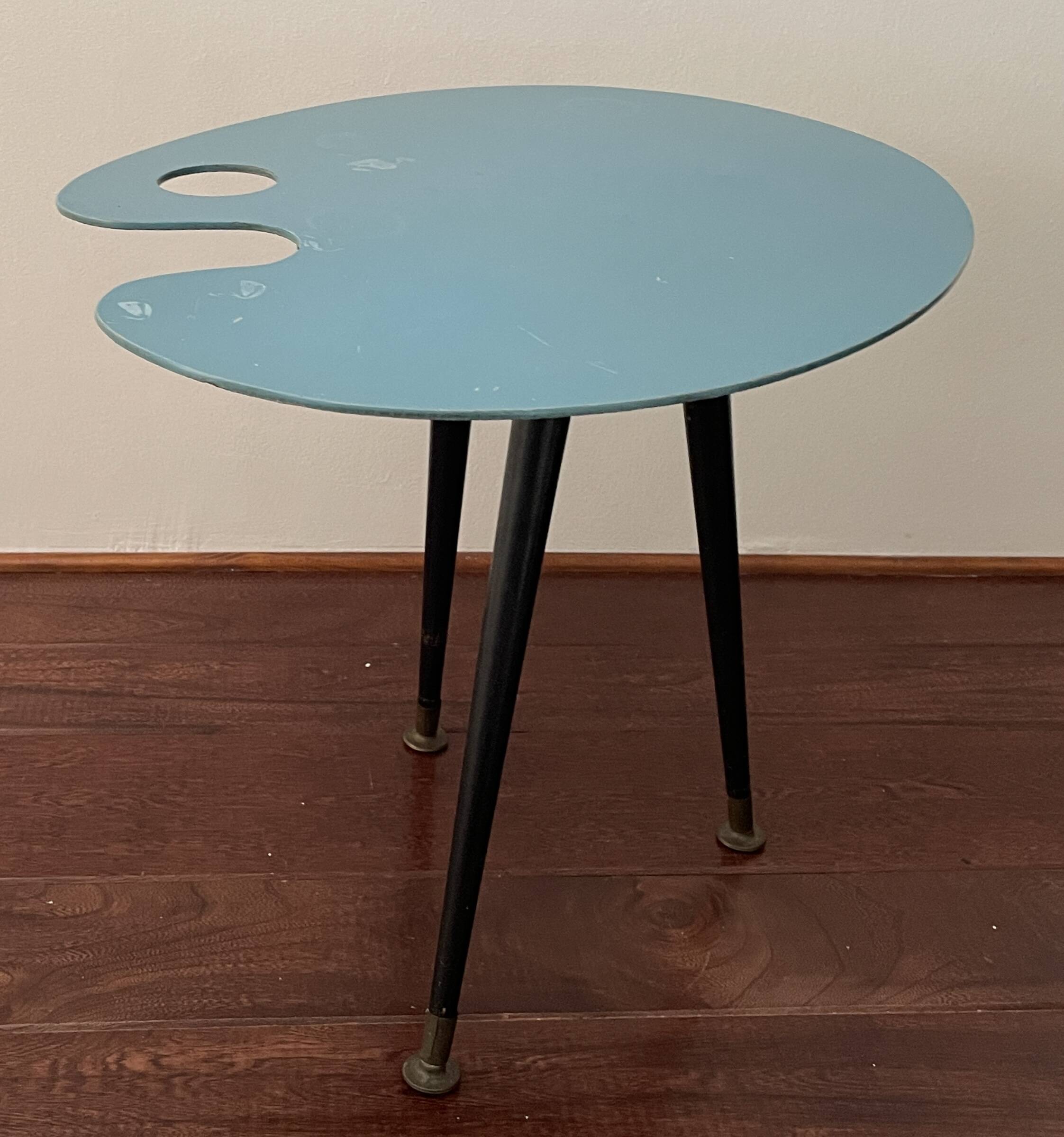 Palette-shaped side table, Lucien de Roeck, 1950s