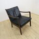 Scandinavian armchair in teak and leather, 1960s