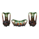 Pair of Vases + Art Nouveau Planter Slip / Faience BELGIUM