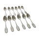 Set de 12 petites cuillères en métal argenté modèle perle et coquille