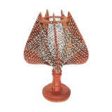 Vintage wooden bedside table lamp 1960